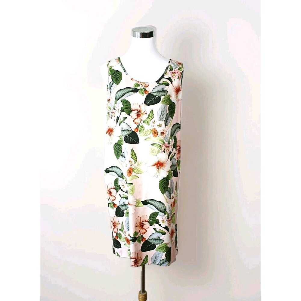 NWT PINEAPPLE MOON Silk Mini Tank Dress Sz. XL Casual Multicolor Floral #02